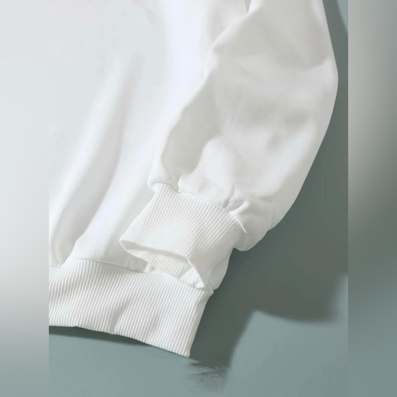 Causal Crew Neck Pullover Sweatshirts Solid Black or White - Picture 5 of 11